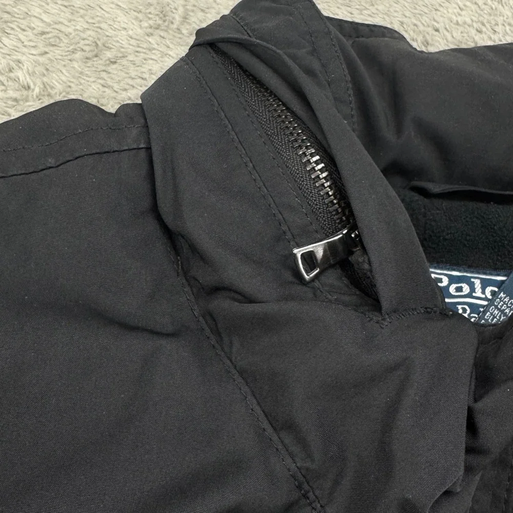Polo Ralph Lauren Windbreaker Mens XXL Black Good‎ Fleece Lined Full Zip Jacket